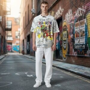 Contender Men's 2XL NWT Multicolor Streetwear Short Sleeve Graphic‎ T-Shirt